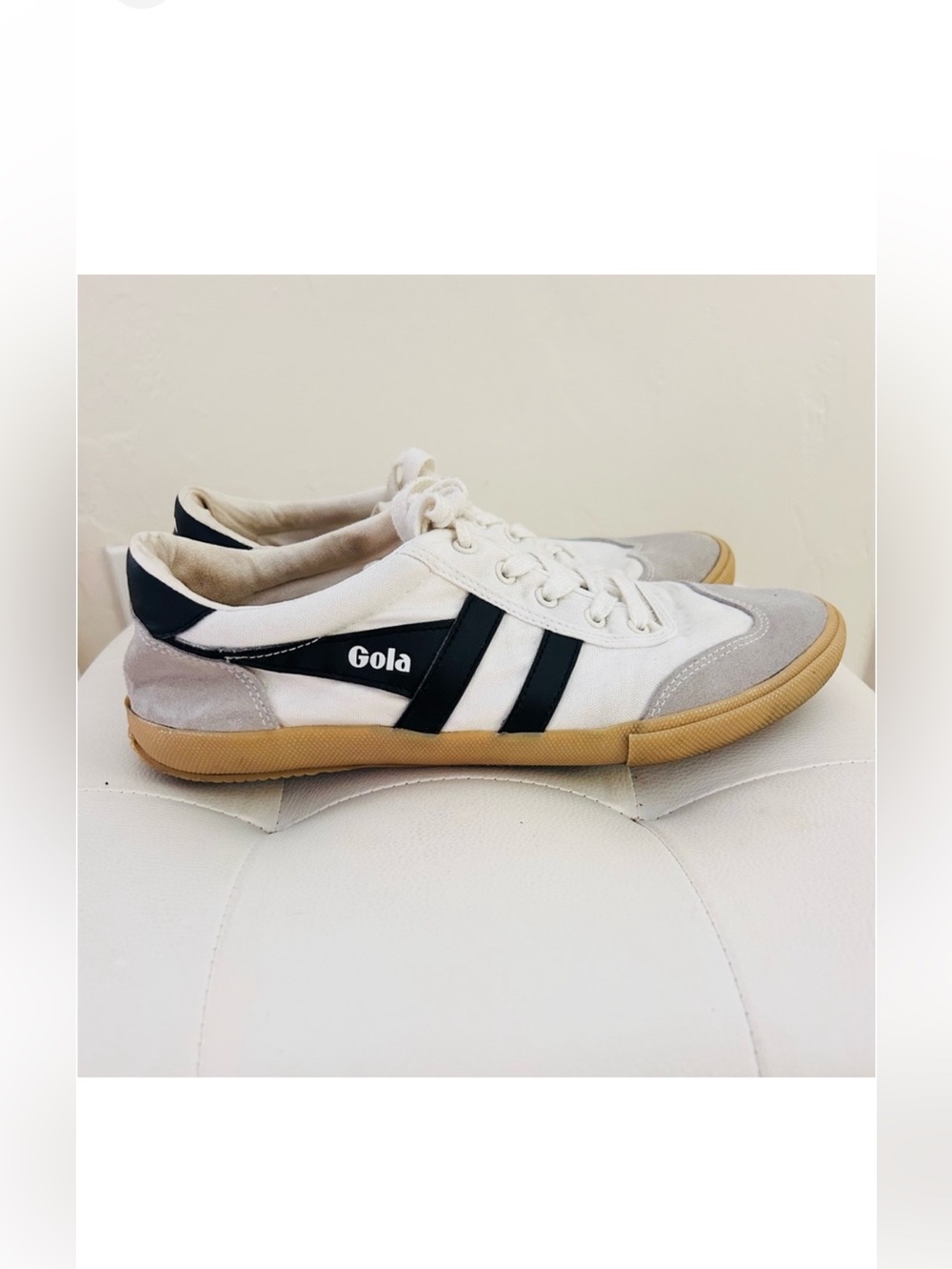 Gola White & Blue Suede & Canvas Sneakers Size 10